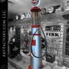 Keesee Vintage Visible Gas Pump: With Sinclair Aircraft Milk Glass Globe