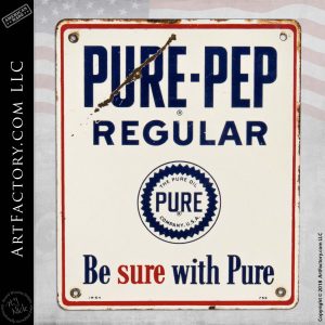 Vintage Pure Pep 1954 Porcelain Sign