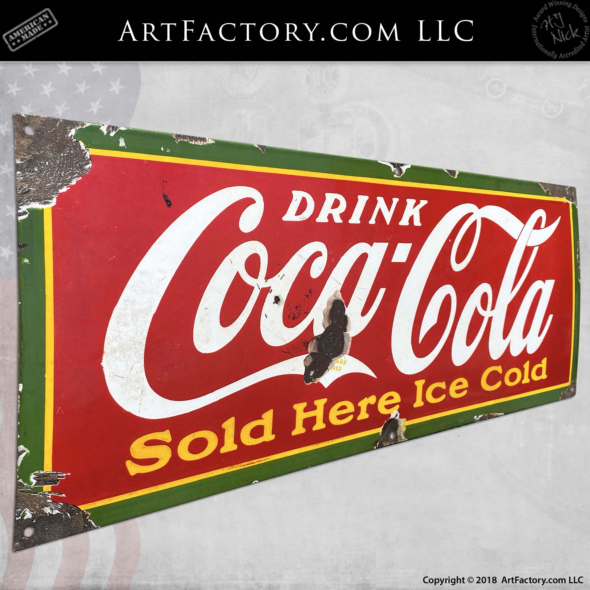 Vintage Coca-Cola Served Here Soda Sign