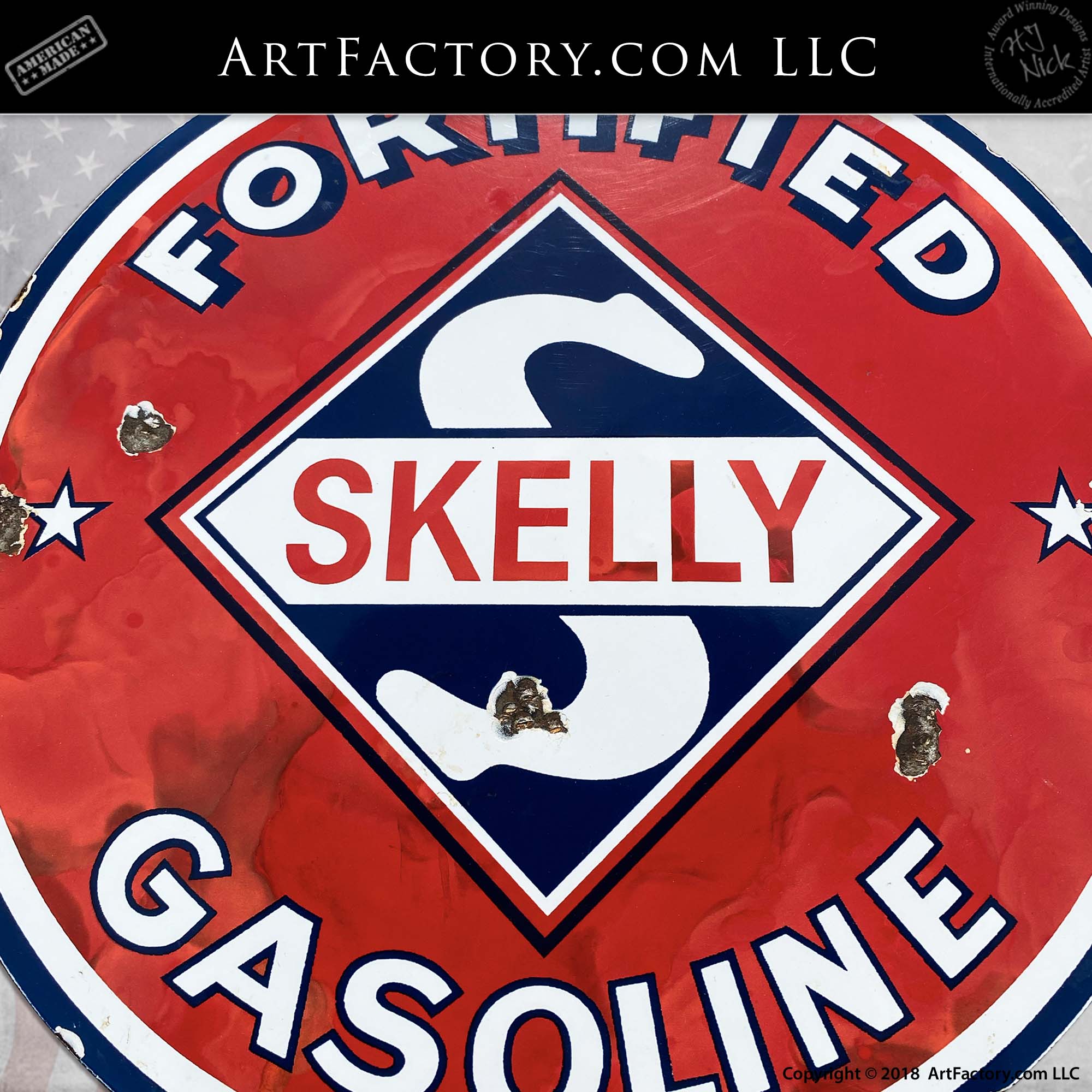 Vintage Skelly Gasoline Belly Plate
