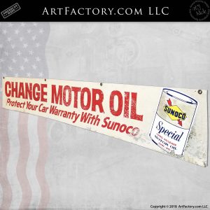 Sunoco change motor oil sign side 1