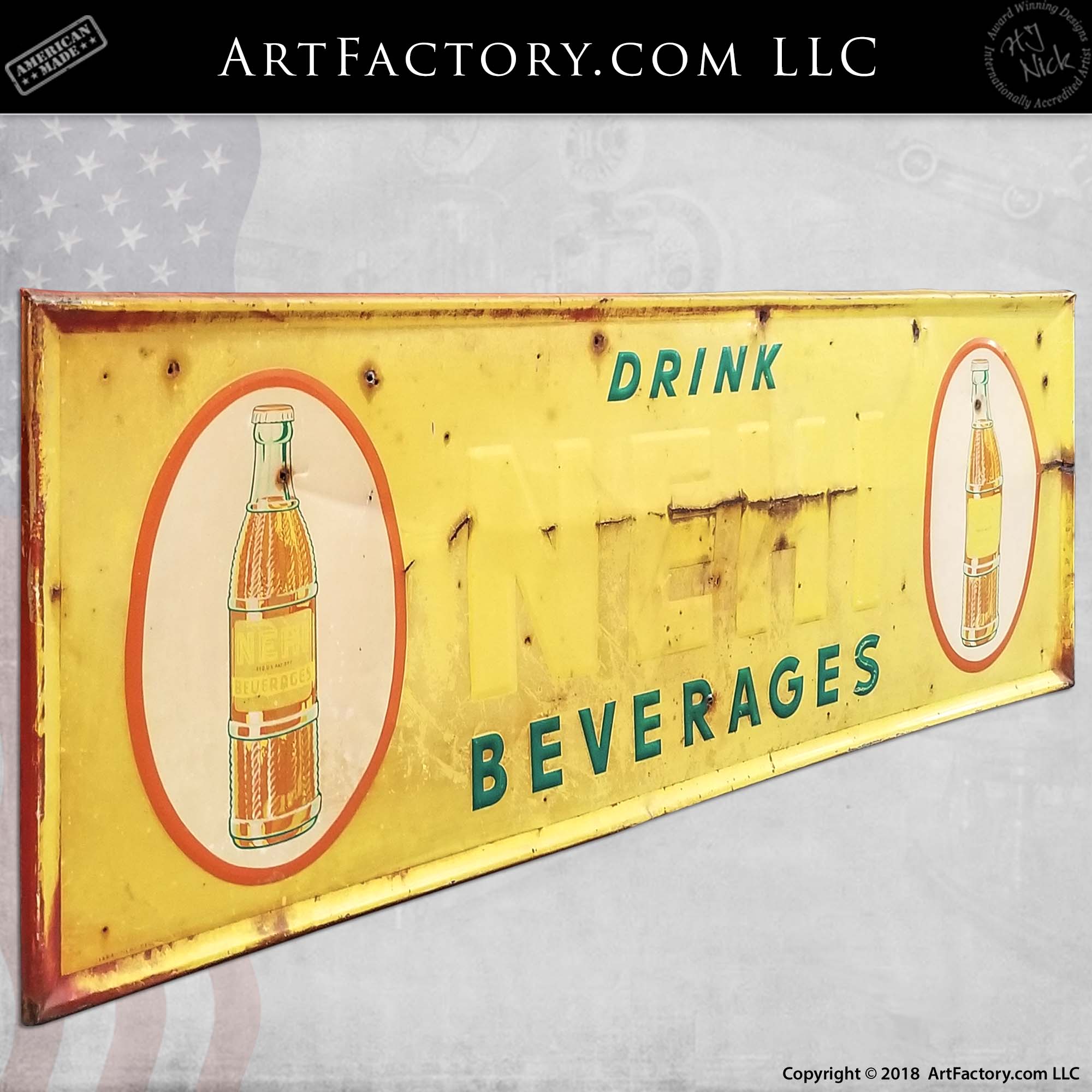 Vintage Nehi Beverages Soda Sign