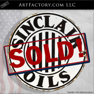 Sinclair Oils Signage, Vintage Automobilia