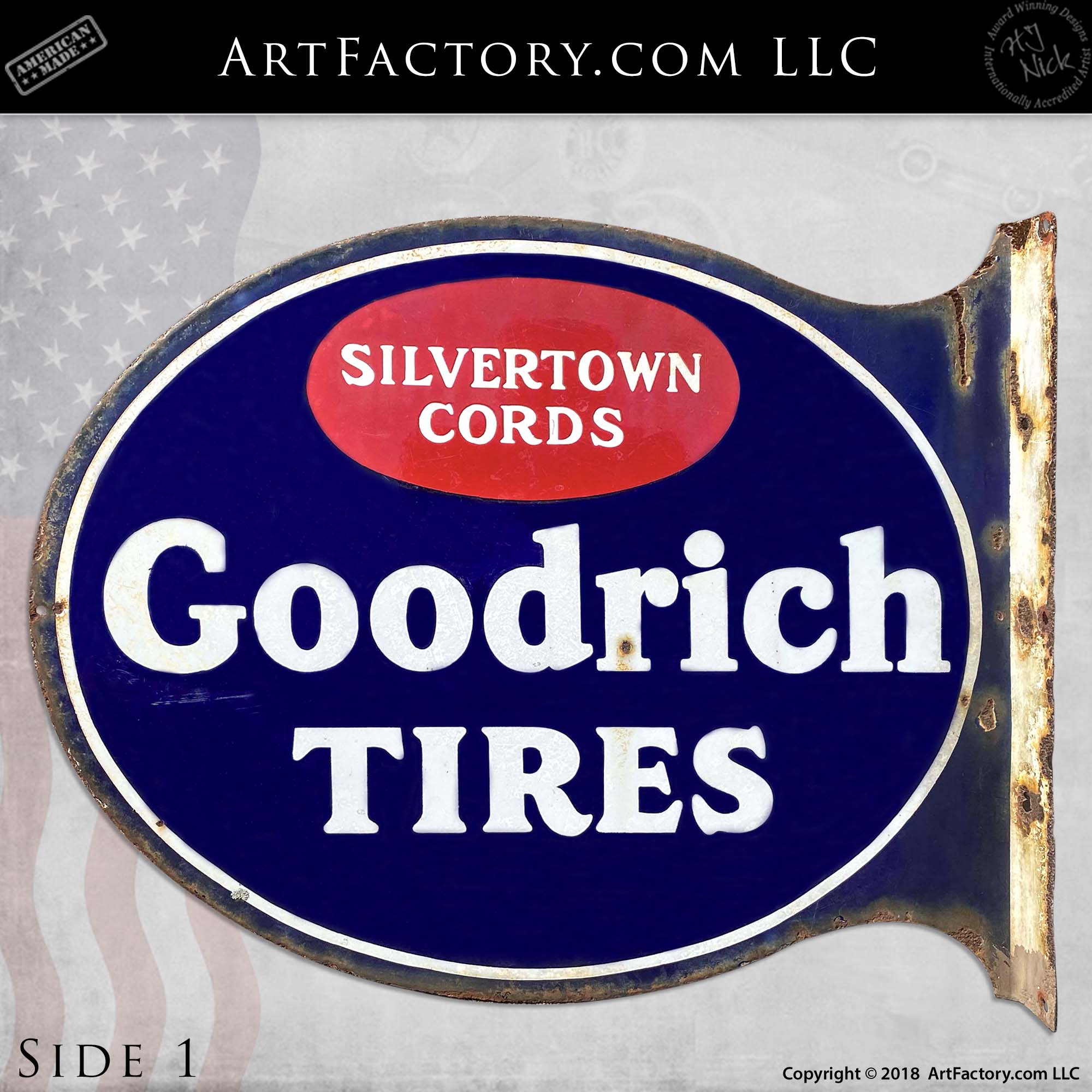 Antique Vintage Old Style Goodrich Tires Sign 