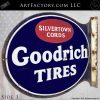 Vintage Goodrich Tires Flange Sign side 1 angled