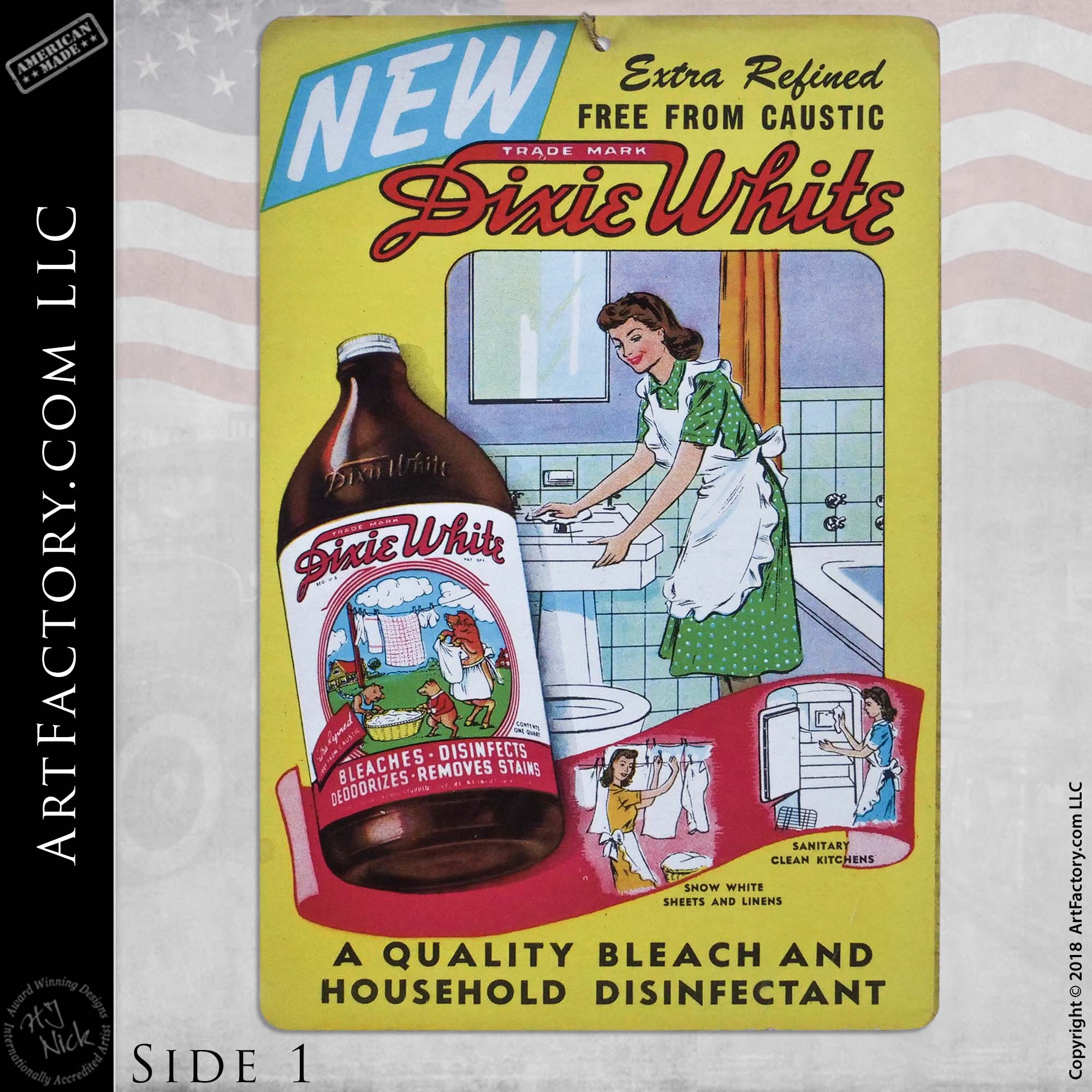 Vintage Dixie White Bleach Sign