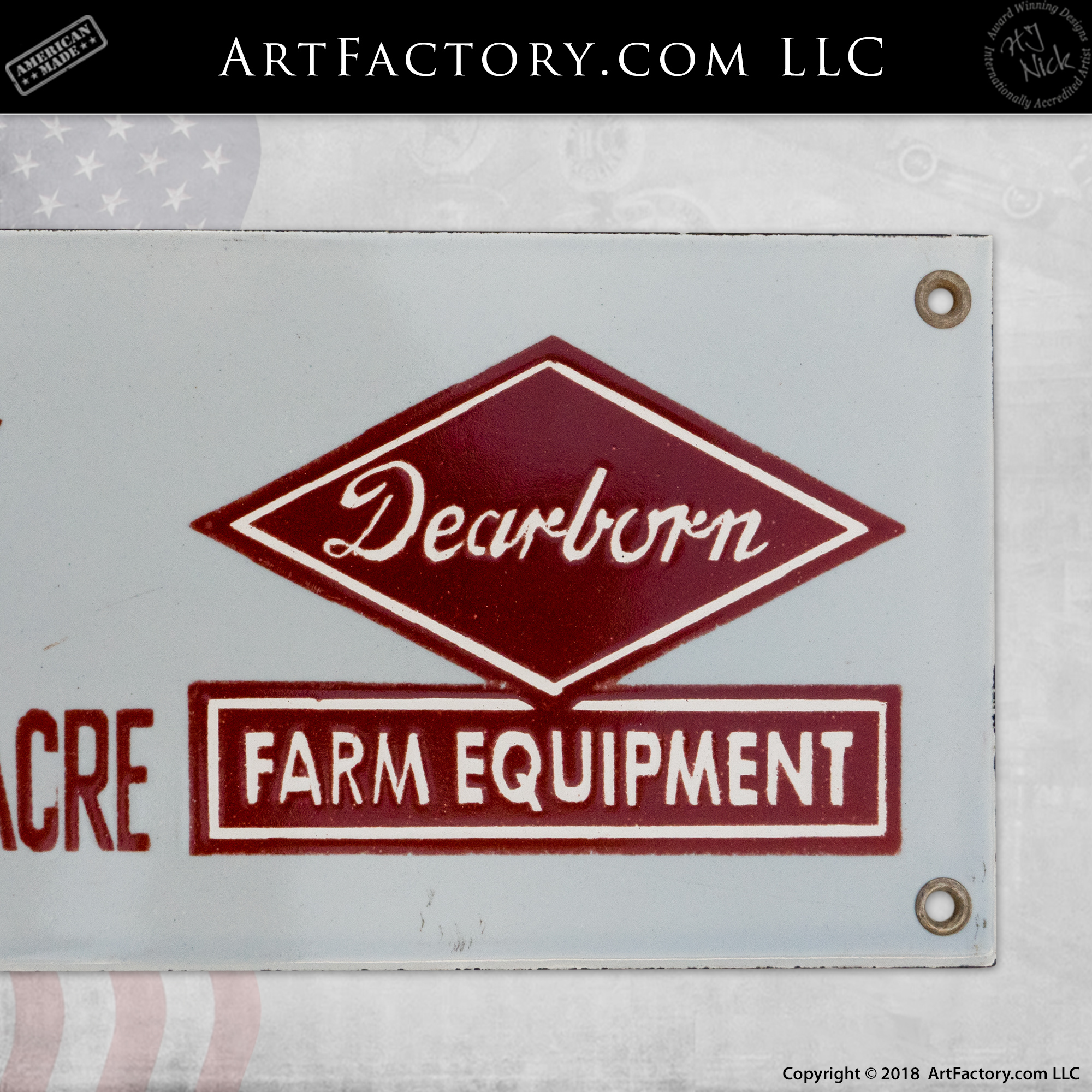 Vintage Ford Tractor Farming Equipment Sign