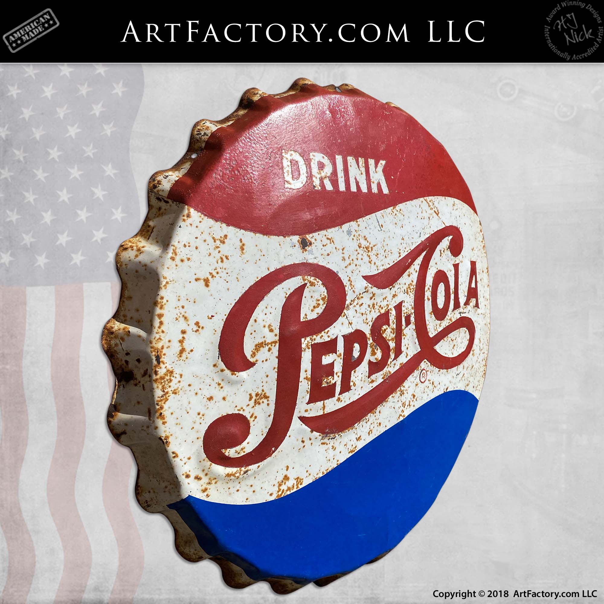 PEPSI COLA BOTTLE CAPS AD COLLECT 7 pinback buttons NNZ 