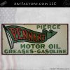 Vintage Pierce Pennant Motor Oil Sign