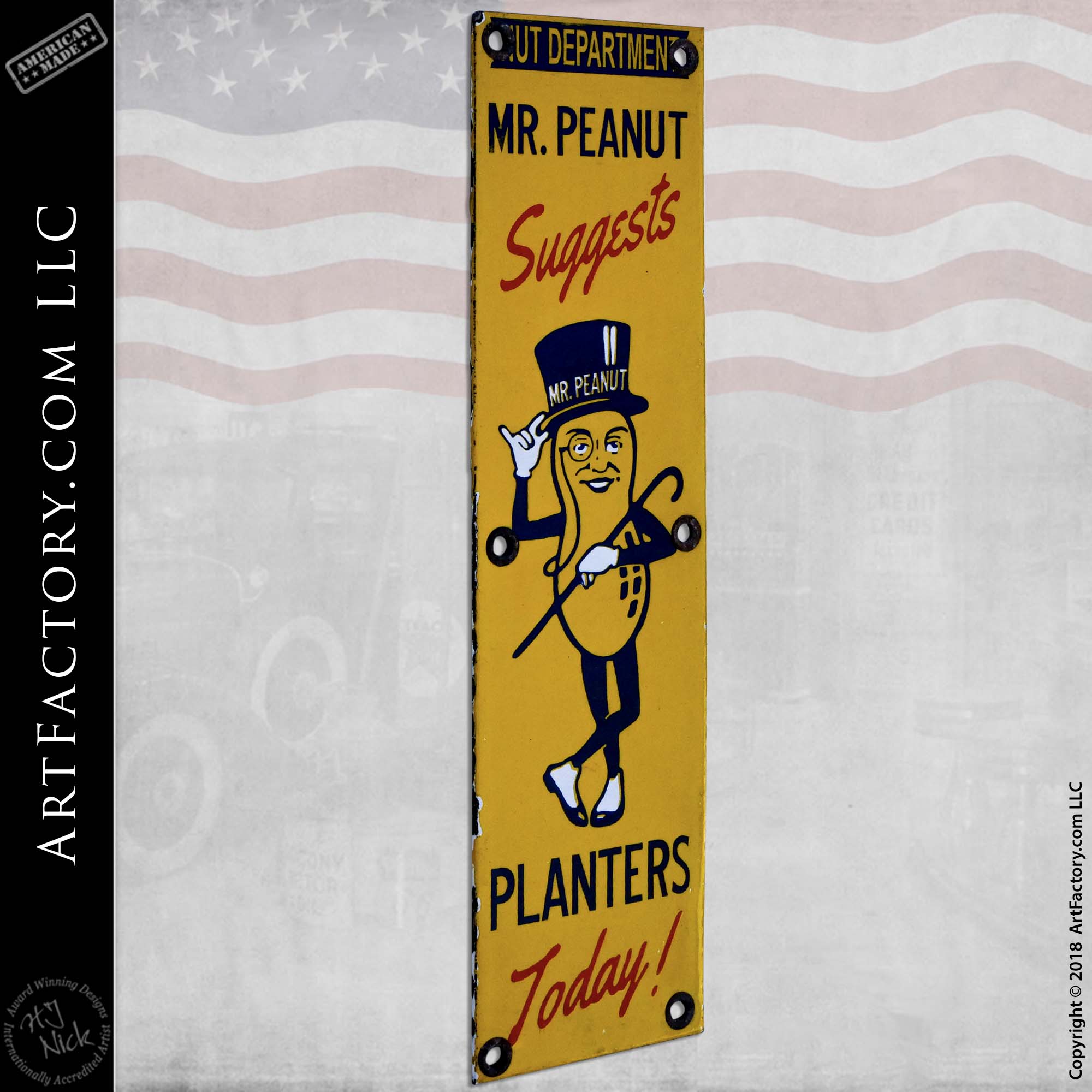 Planters Peanuts 5 Cents per bag Vintage Style Metal Sign 