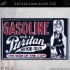 Vintage Puritan Gas and Oil Cop Flange Sign