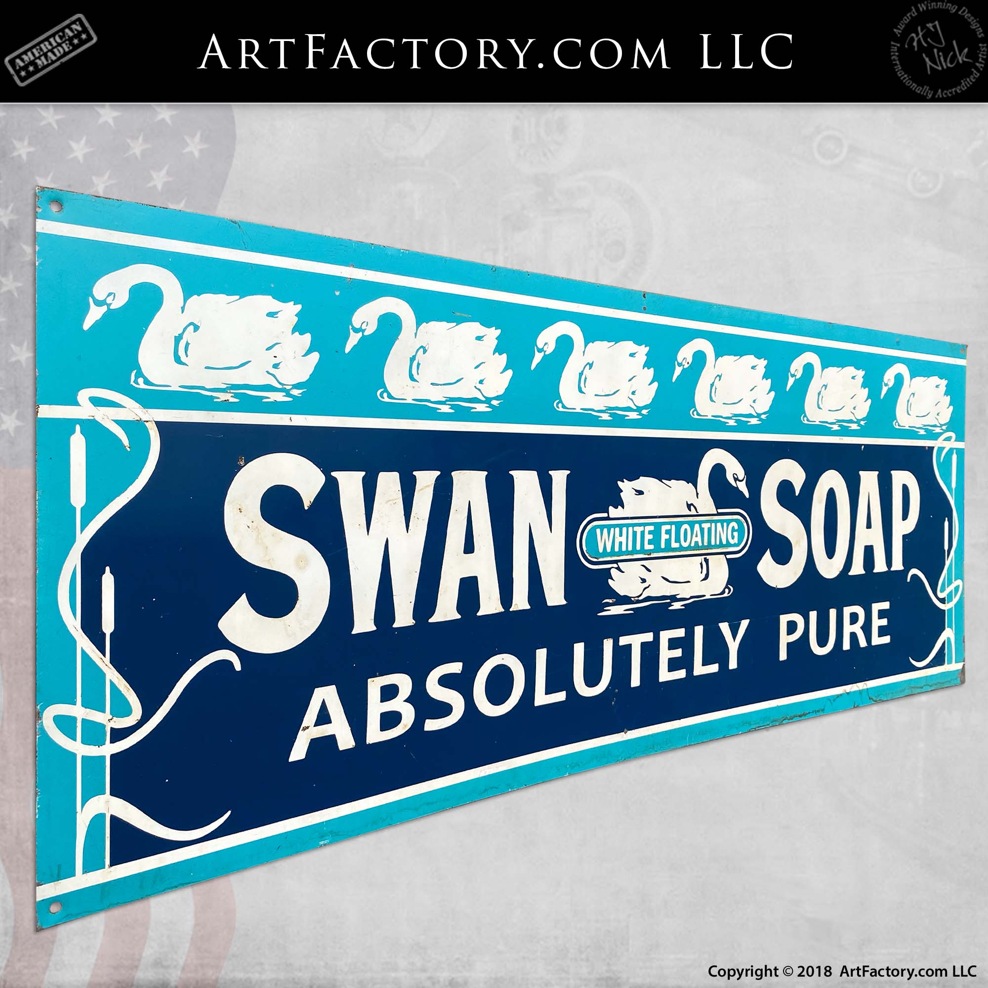Vintage Swan Soap Metal Sign
