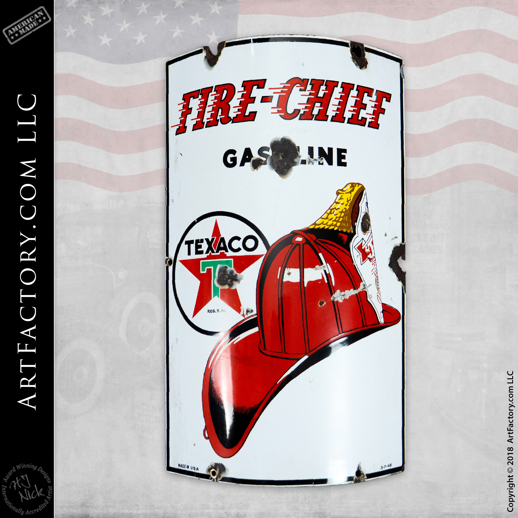 Details about   Texaco Fire Chief Vintage Style Porcelain Signs Gas Pump Man Cave Station #2 