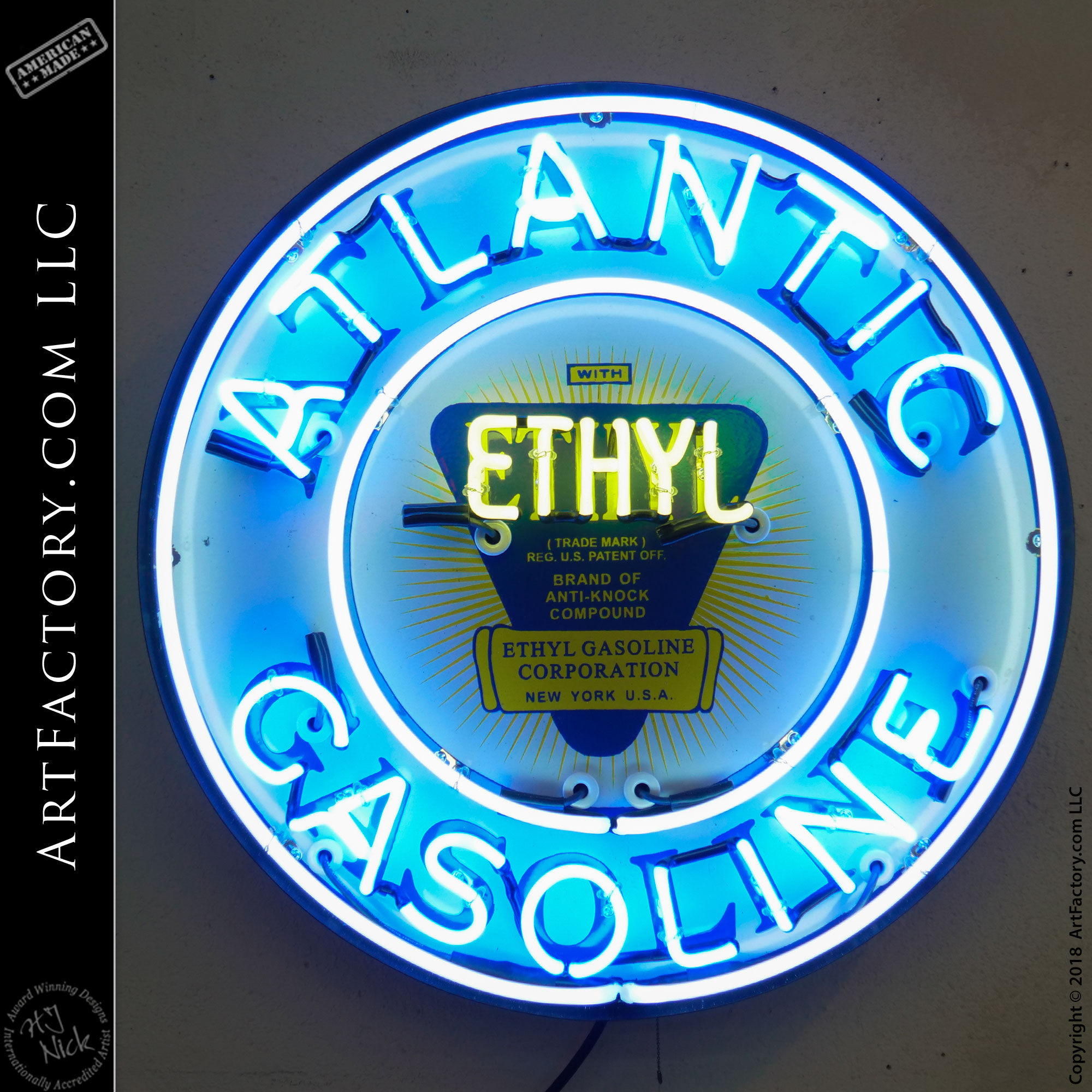 Vintage Neon Atlantic Gasoline Sign