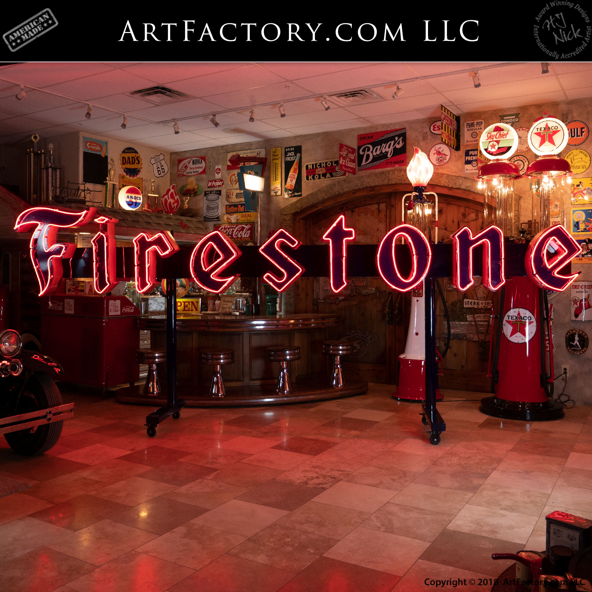Vintage Firestone Neon Sign