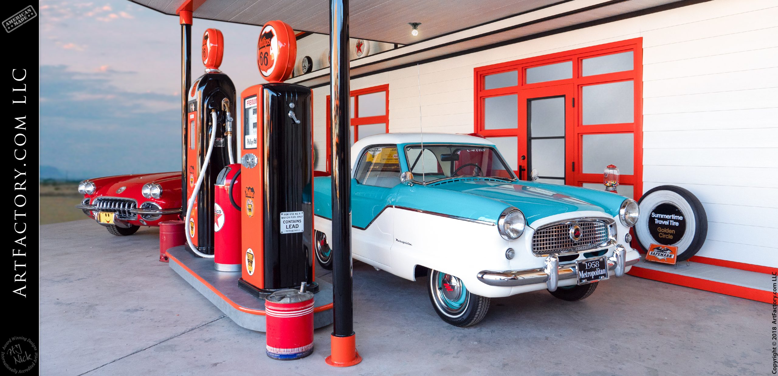 Custom Vintage Gas Station Display
