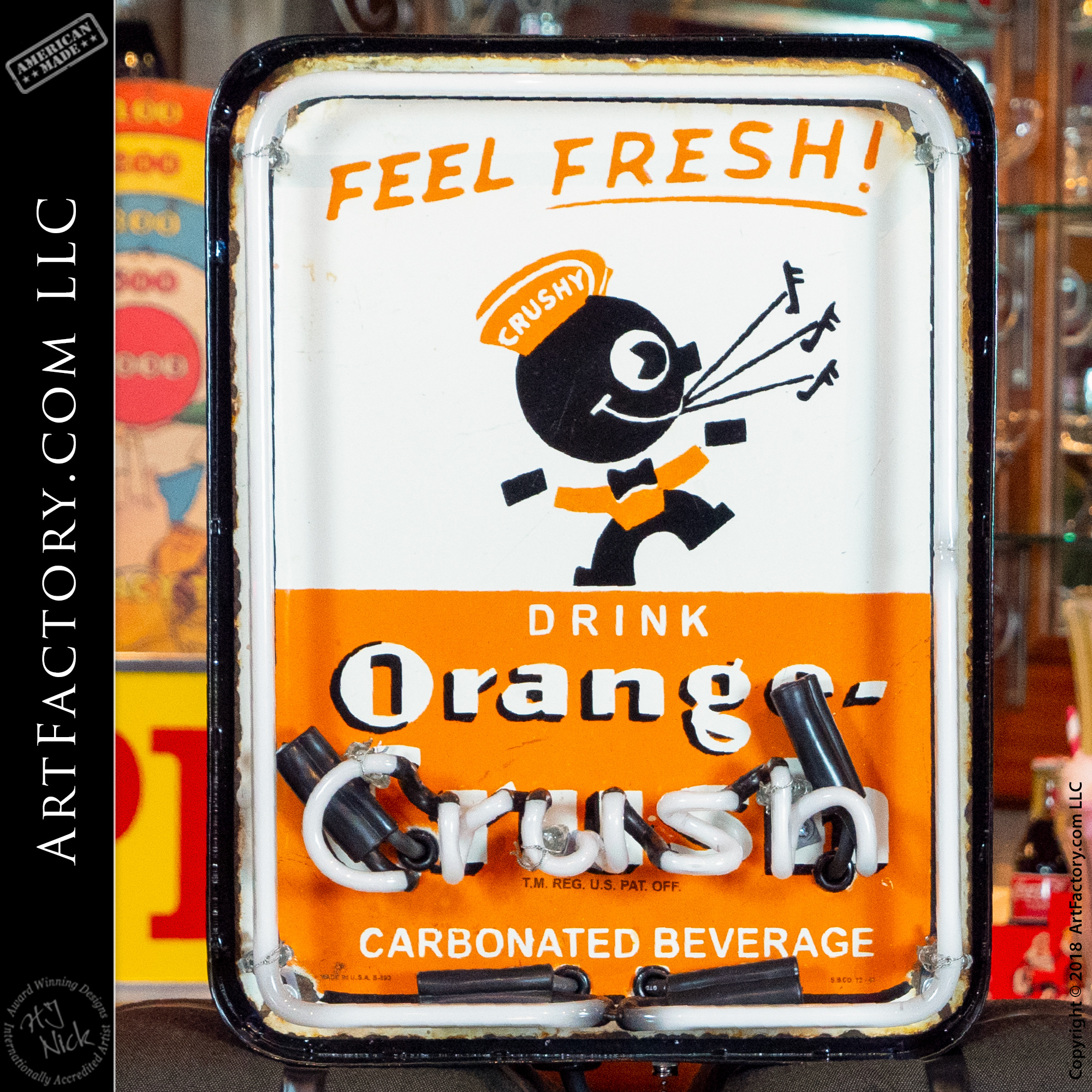 Vintage Orange Crush Neon Sign