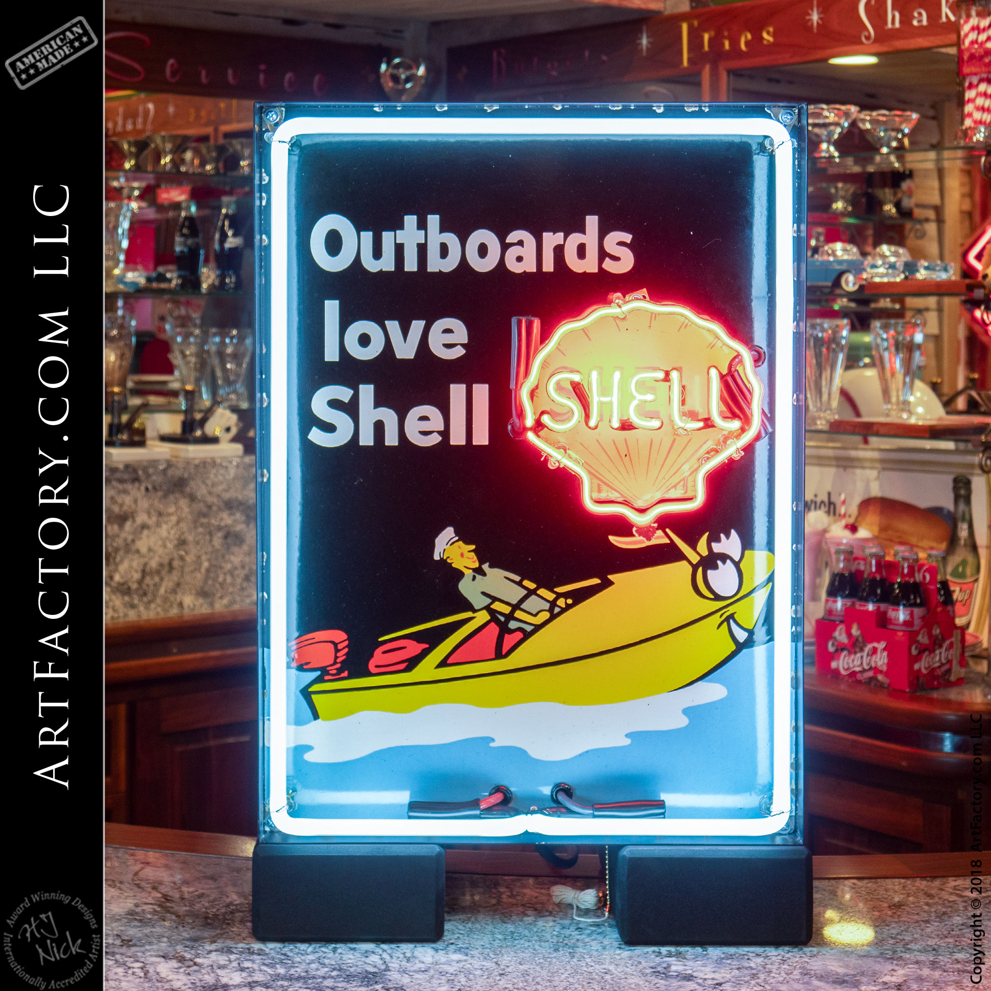 Vintage Neon Shell Sign