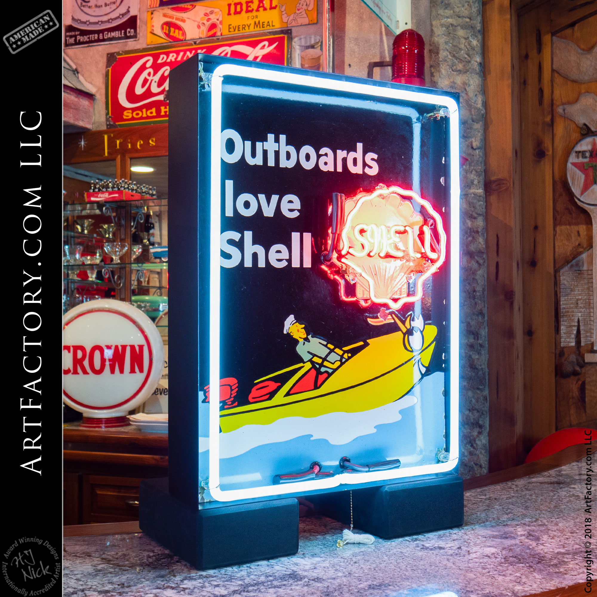 Vintage Neon Shell Sign