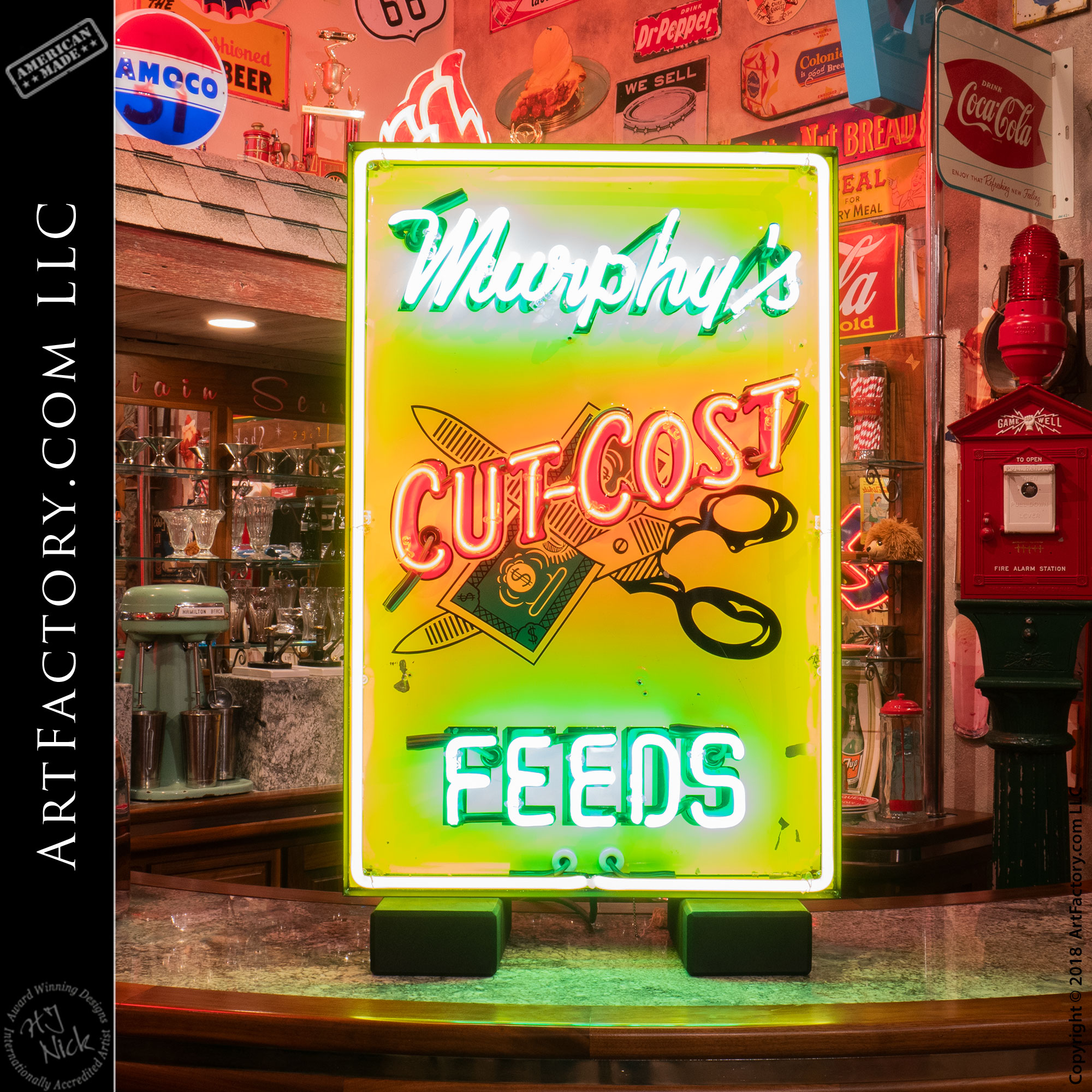 Vintage Neon Murphy's Feed Sign