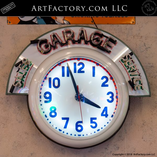 Vintage Garage Neon Clock 101 Point, Vintage Neon Garage Clocks