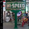 Vintage Neon Hi Speed Road Sign