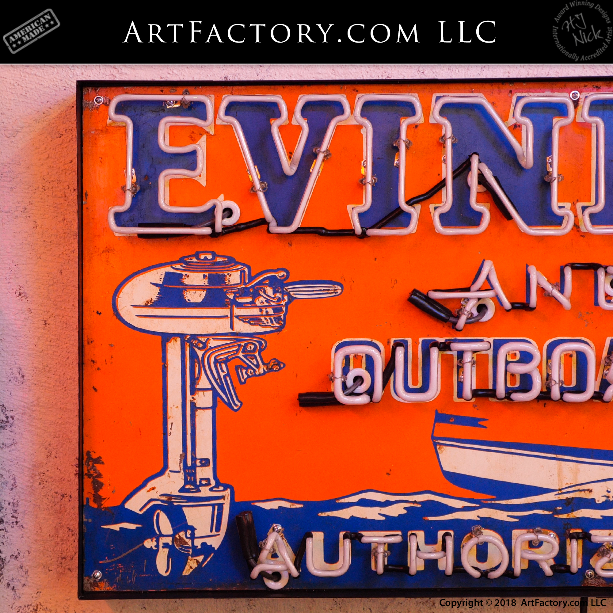 Vintage Neon Evinrude Sign