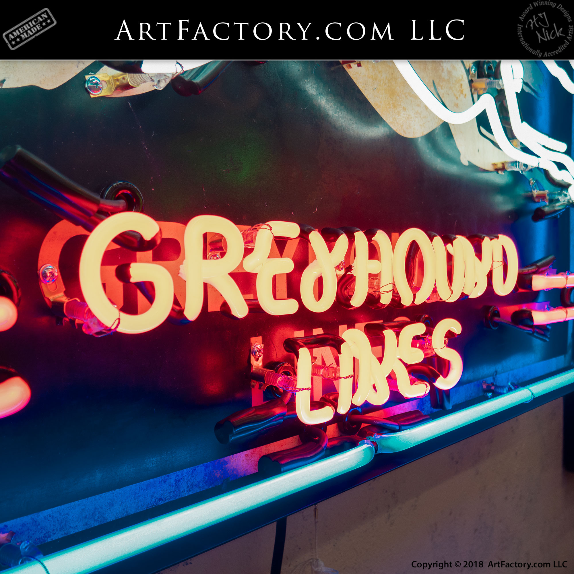 Vintage Greyhound Lines Neon Sign