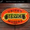 Retro United Service Motor Neon Sign