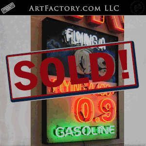 Flying A Sign: Old Vintage Porcelain Neon Gas Station Price Board