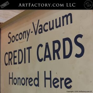Socony Vacuum Credit Cards sign