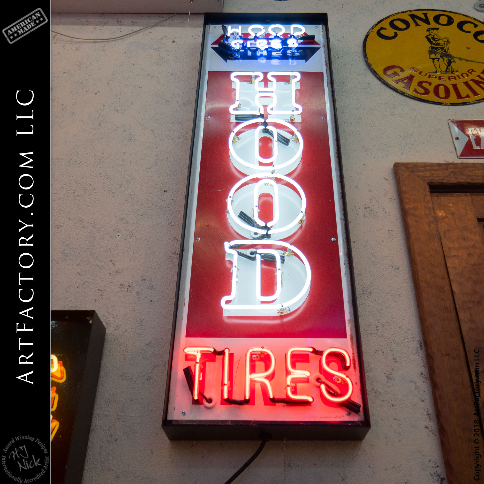 Vintage Neon Hood Tire Sign