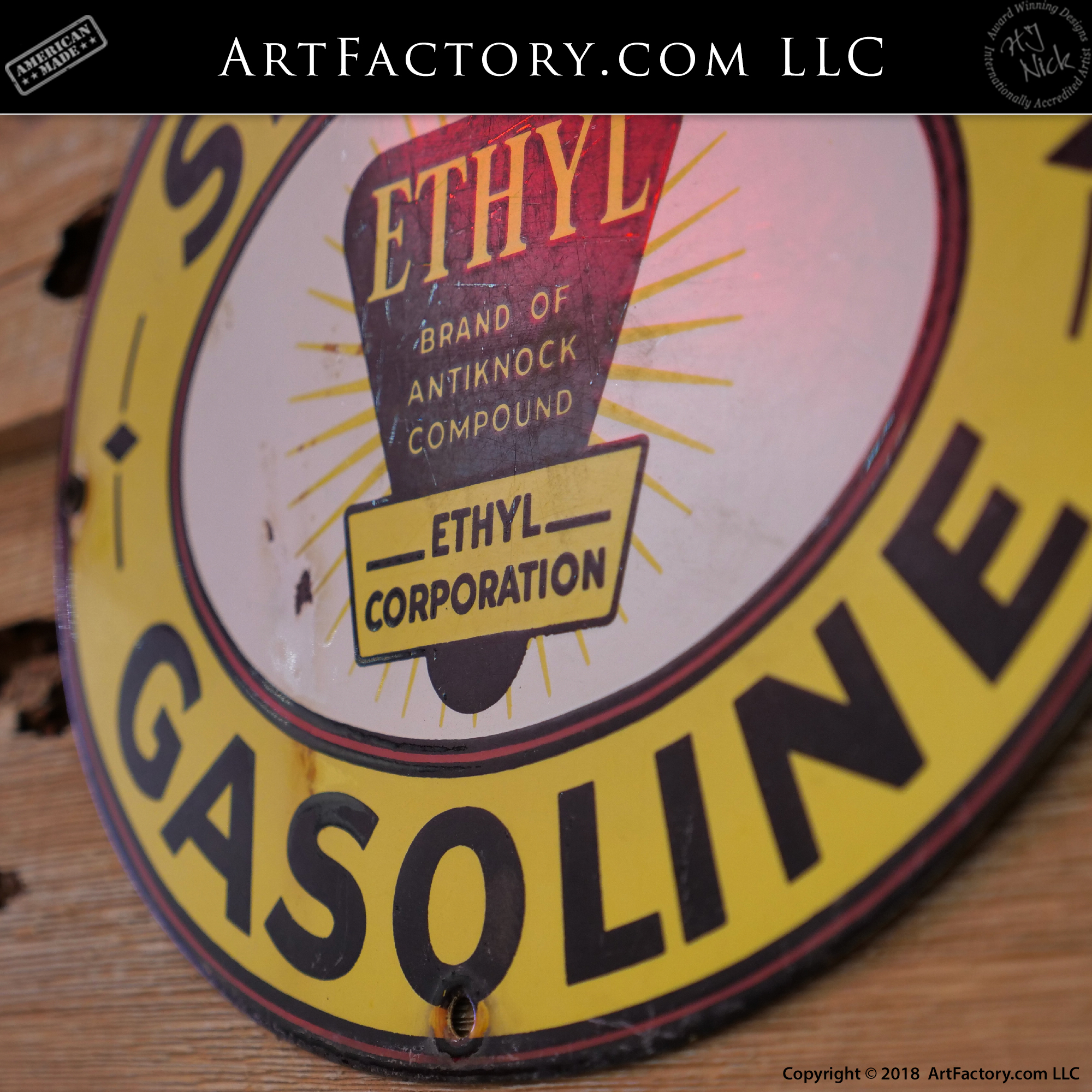 Vintage Sterling Ethyl Gasoline Sign