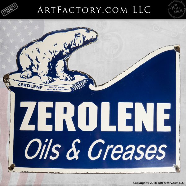 Vintage Zerolene Grease Oil Sign
