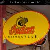 Vintage Indian Motorcycle Flange Sign