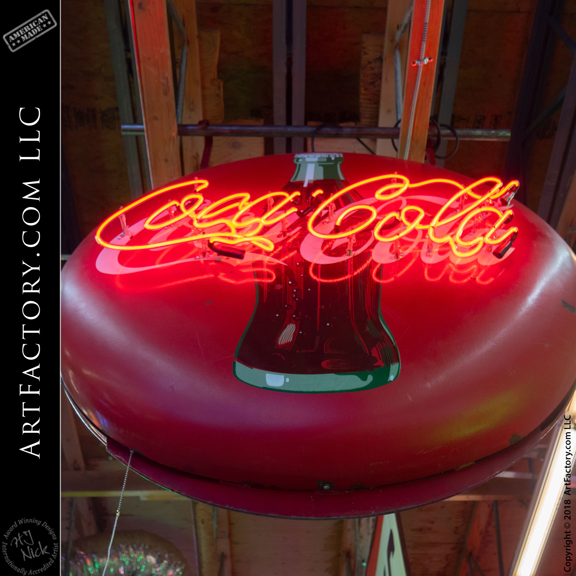 New Round Coke Neon Vintage Road Sign