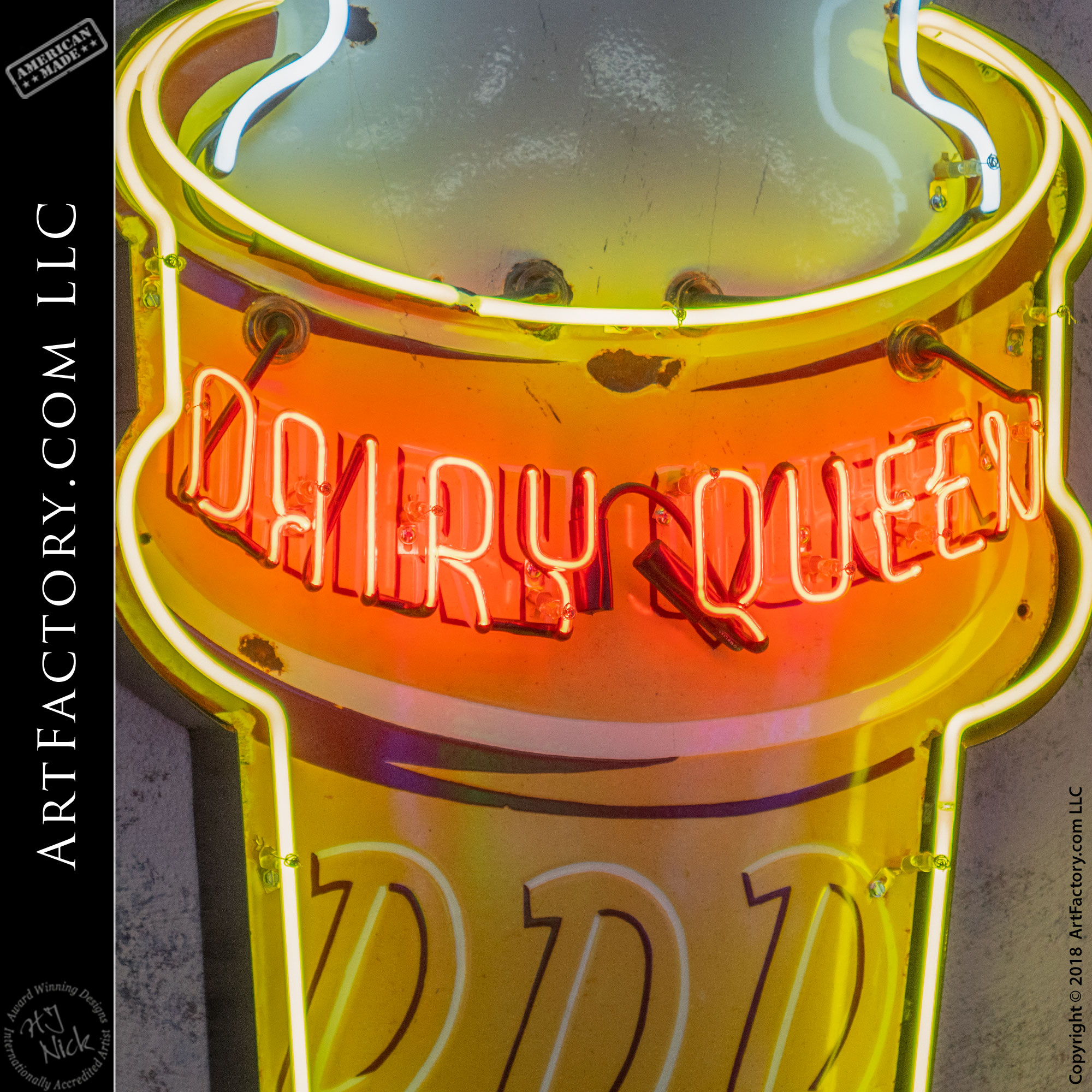 Vintage Dairy Queen Ice Cream Neon Sign