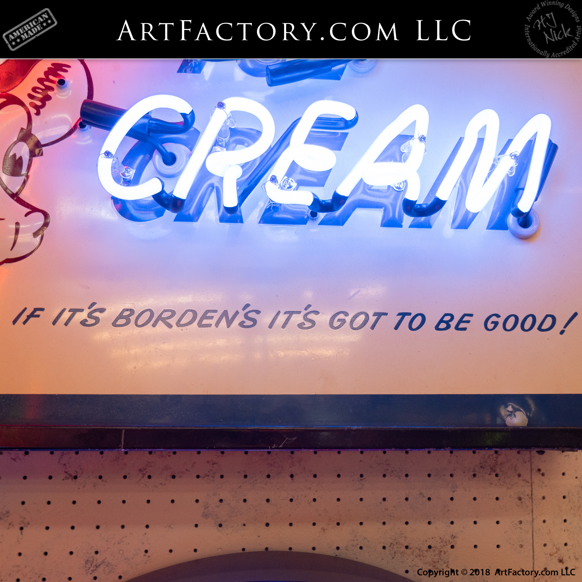 Vintage neon Borden Ice Cream Sign