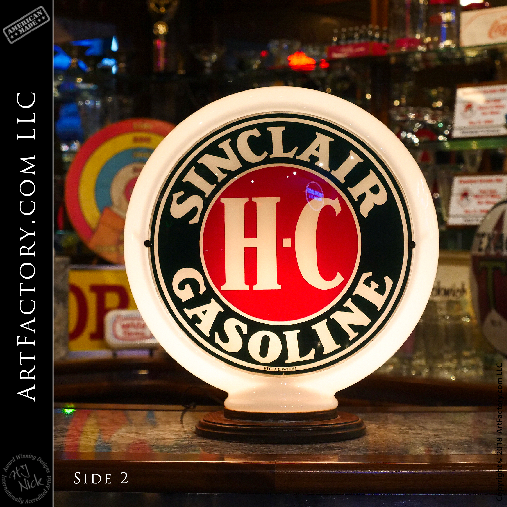 Vintage Sinclair H-C Gasoline Pump Globe