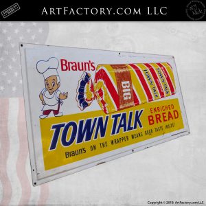 Vintage Braun's Bread Town Talk Sign