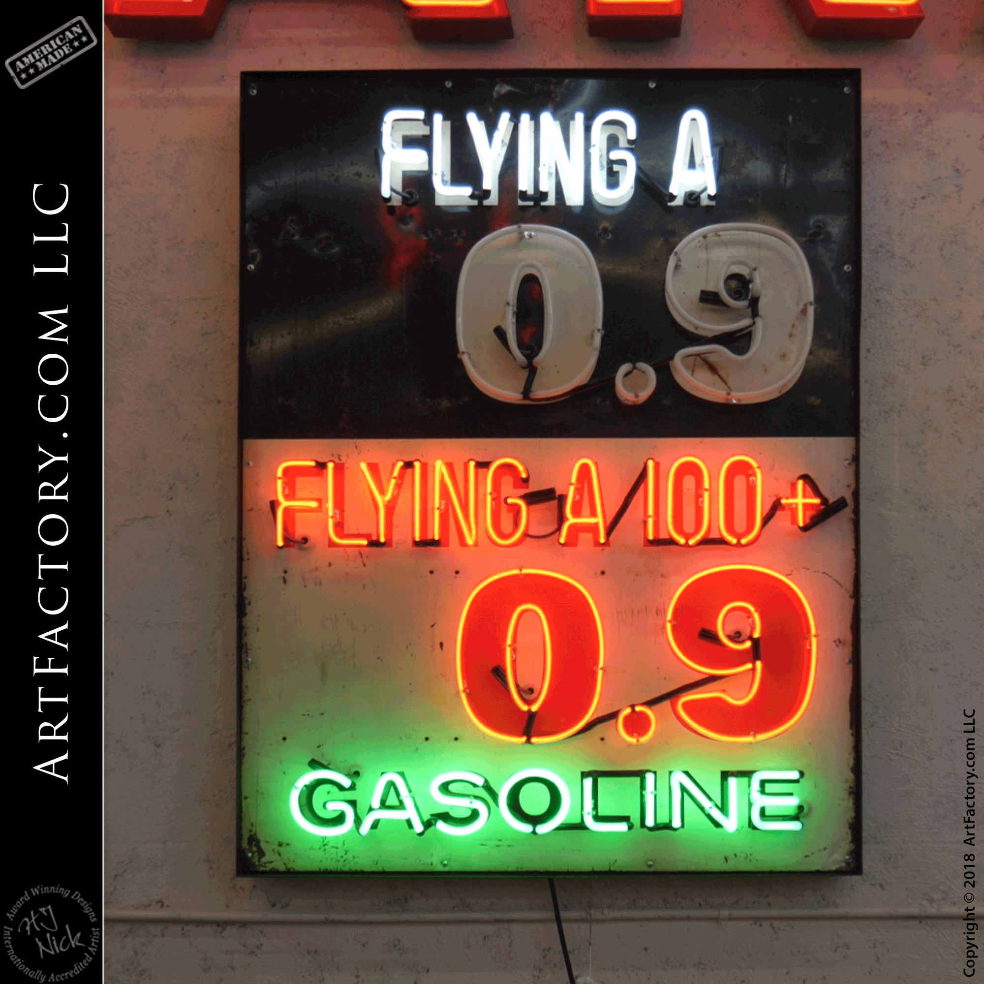 Vintage Neon Gas Road Auto Sign