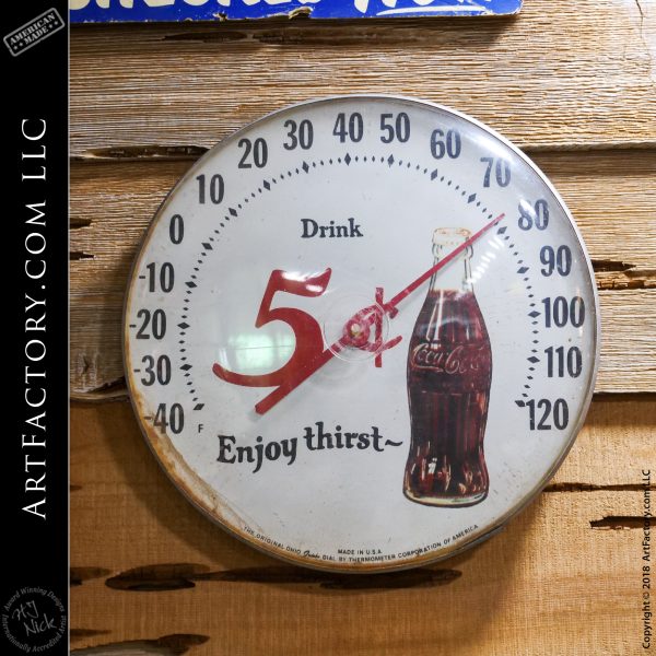 Round Coca-Cola Thermometer