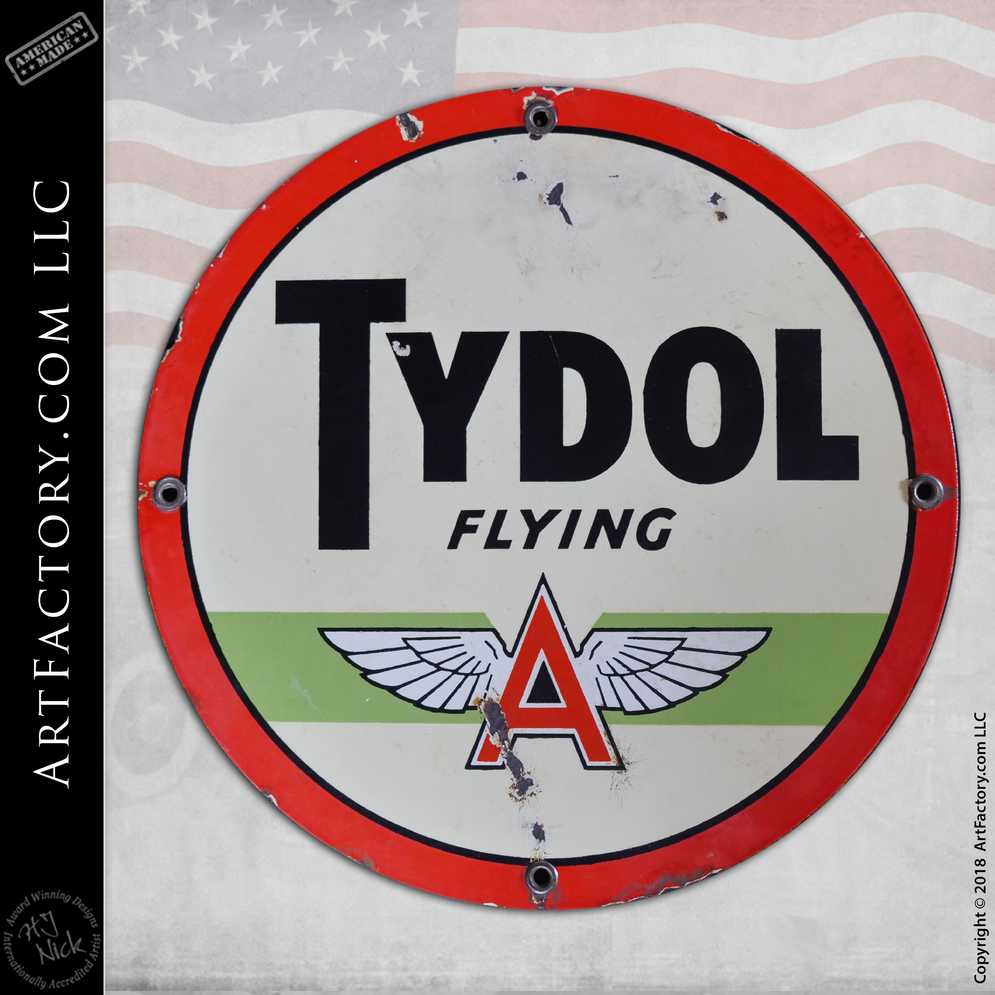 Vintage Tydol Flying A Sign