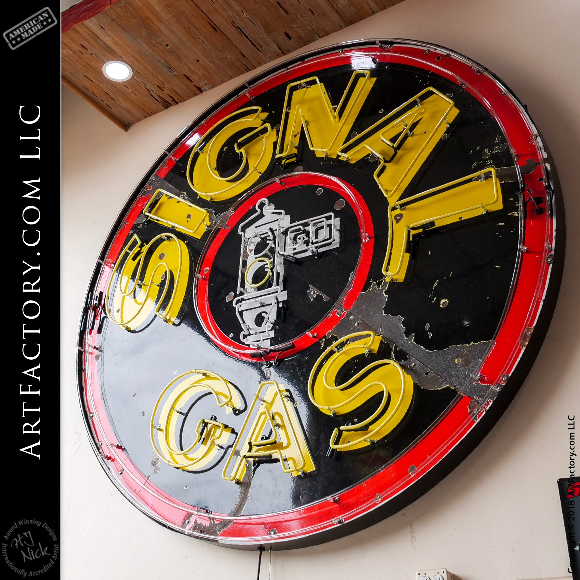 Signal Gas Neon Sign neon turned off