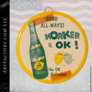 Vintage Korker Lemon Lime Soda Sign