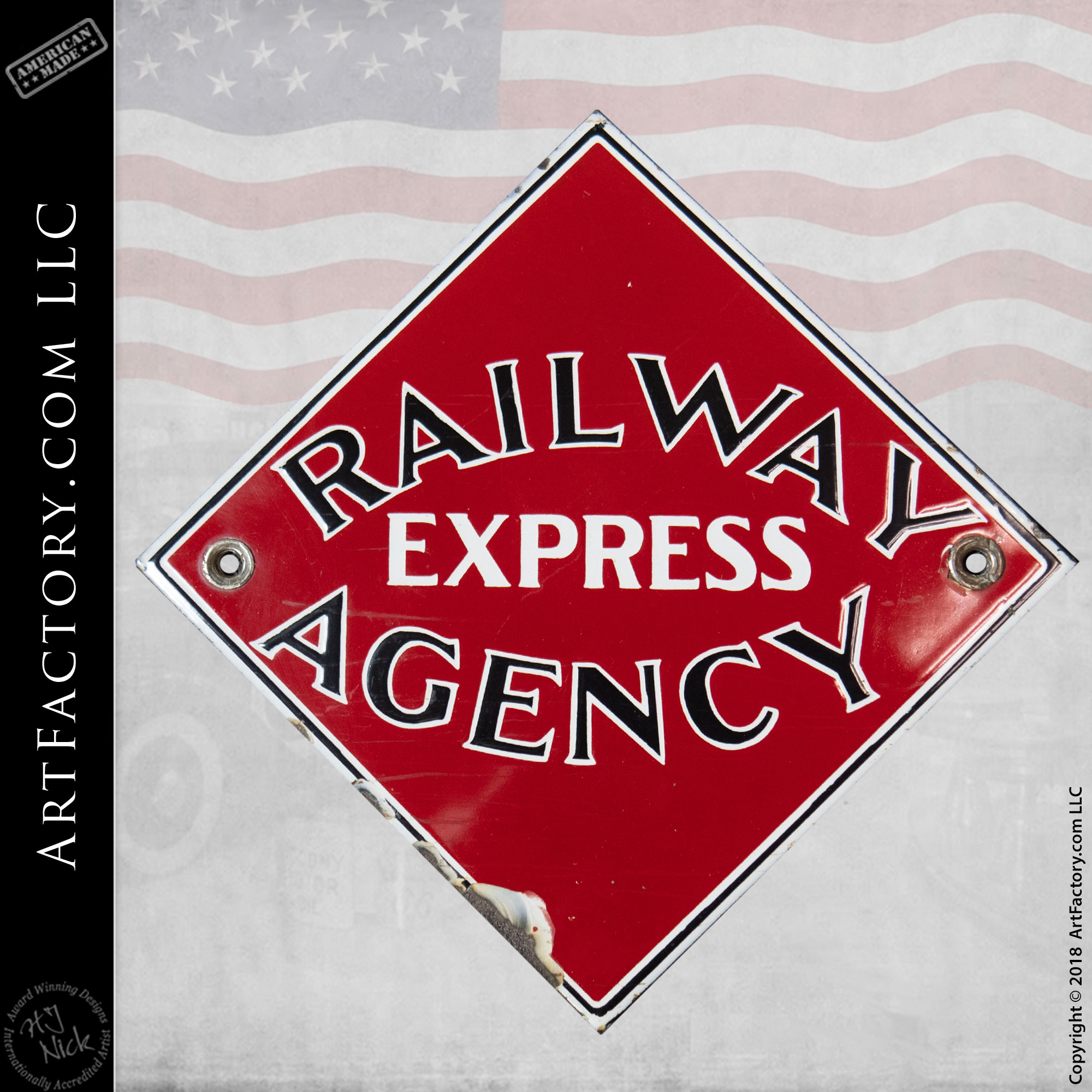 Vintage Railway Express Agency Sign