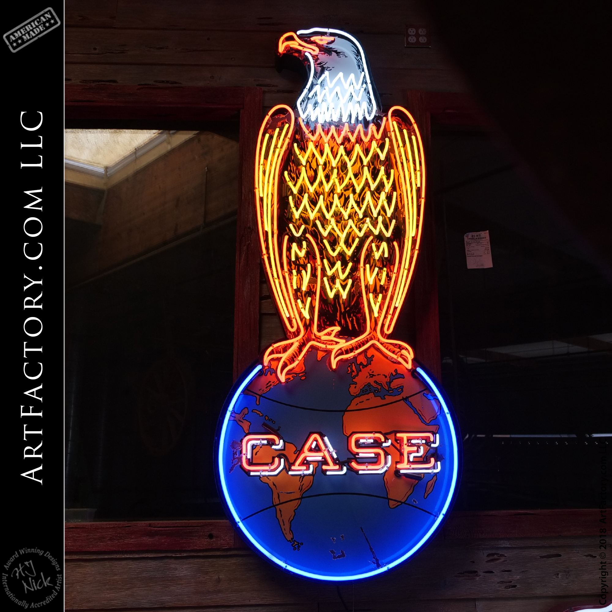 Vintage Case Eagle Neon Sign