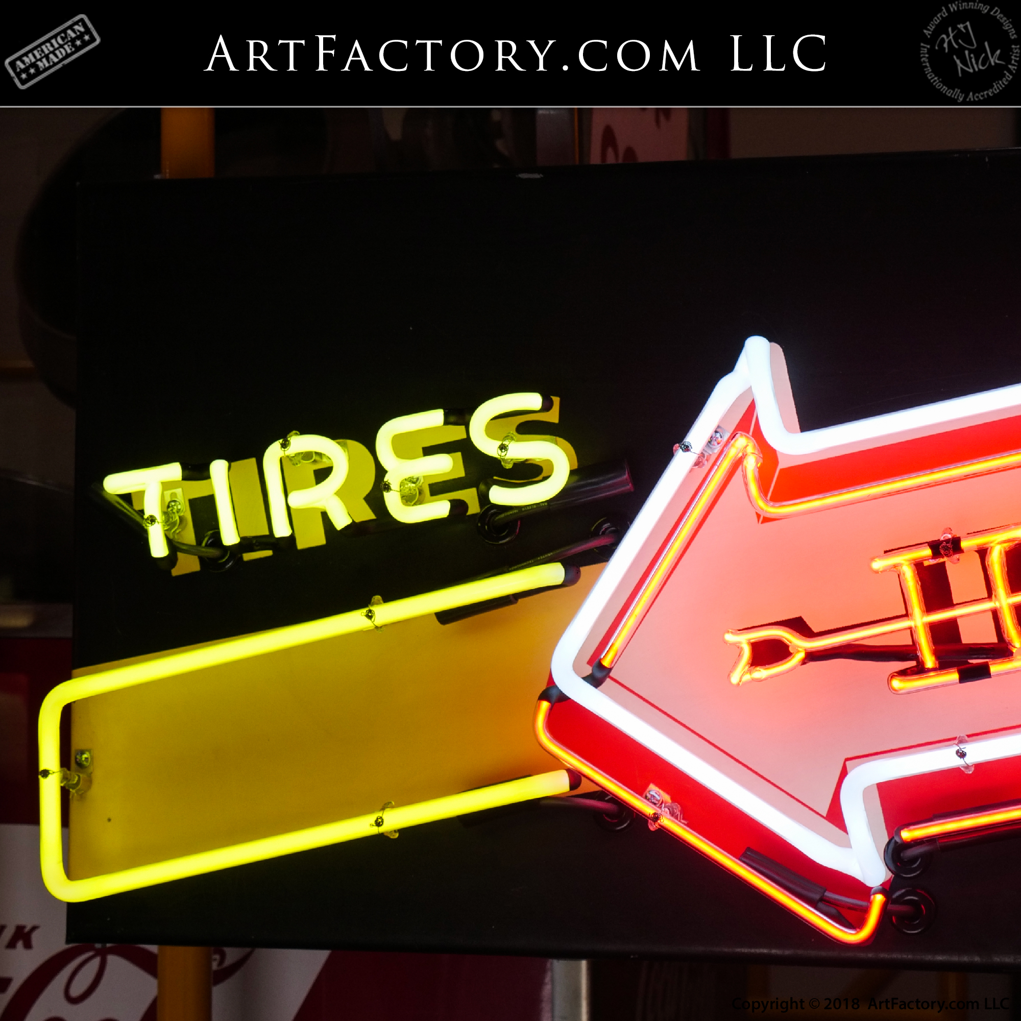 Vintage Neon Hood Tires Tubes Sign