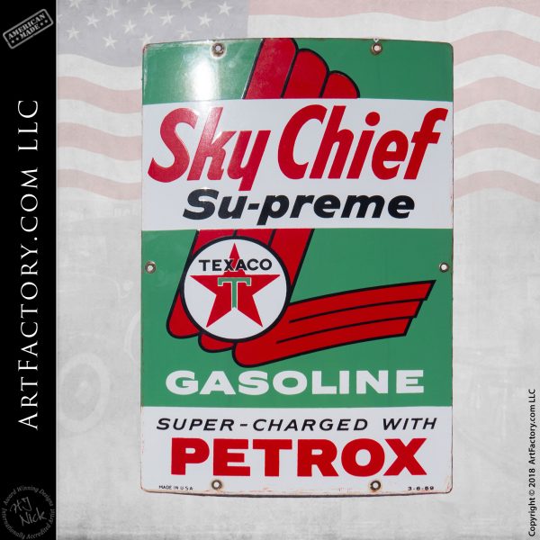 Vintage Texaco Sky Chief Gasoline Sign