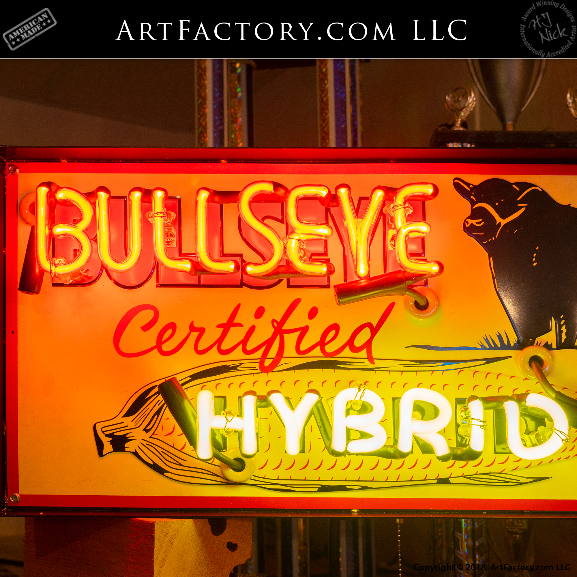 Bullseye Certified Hybrid Corn Neon Sign
